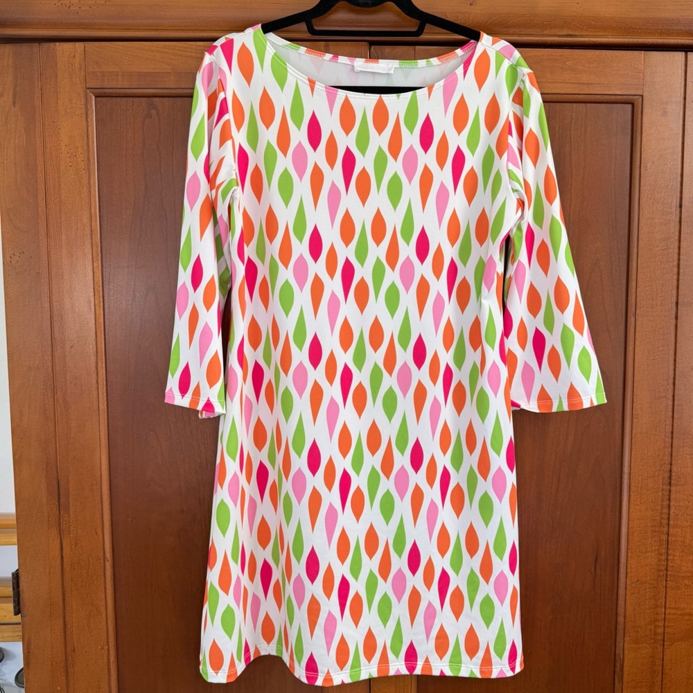 Vintage Beacon Hill Geometric Pattern Retro Dress Go-go Women's Medium EUC